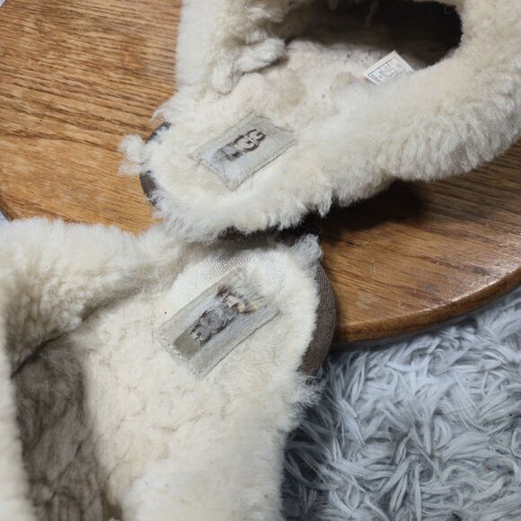 UGG Australia Womens Size 12M Chestnut Brown Slip On Comfort Lambskin Slippers - Picture 9 of 10